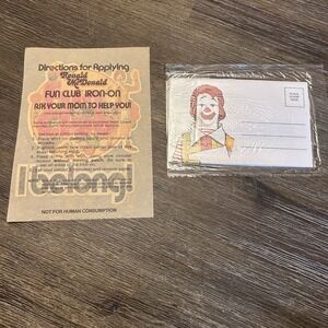 Letterland Stationary McDonaldland Ronald McDonald Iron On Fun Club 1970s‎ Lot